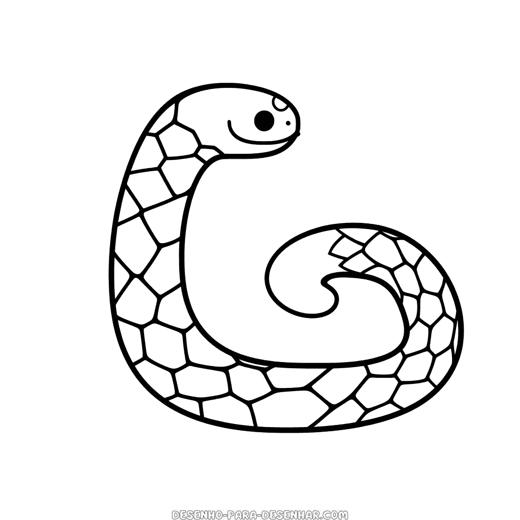 Desenho de cobra animal para colorir para crianças