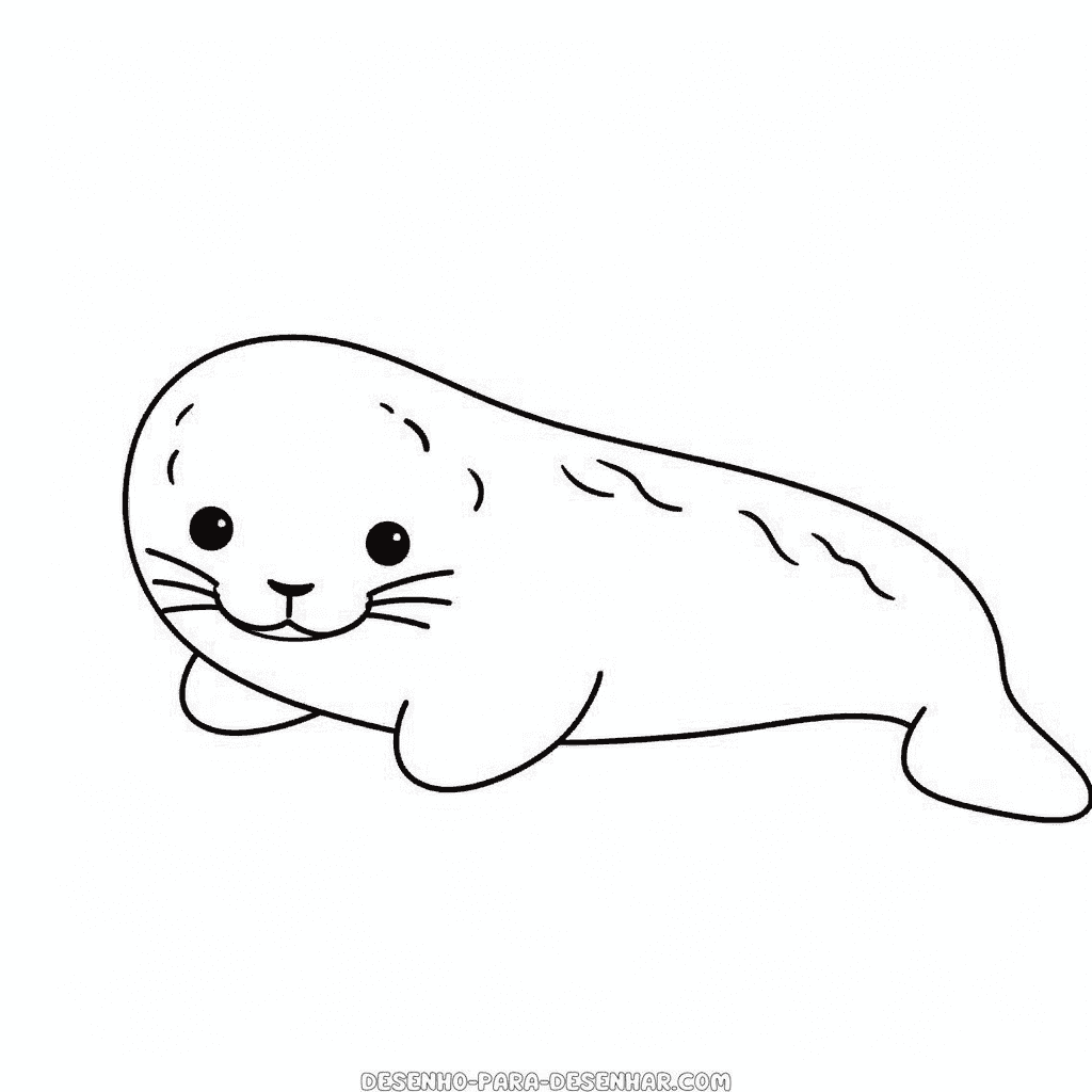 Desenho de foca leopardo