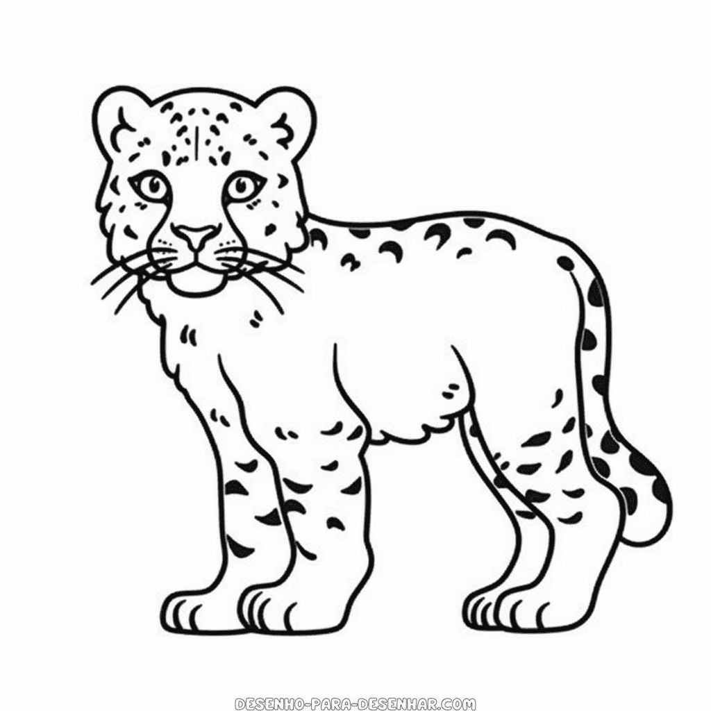 Desenho de leopardo da neve