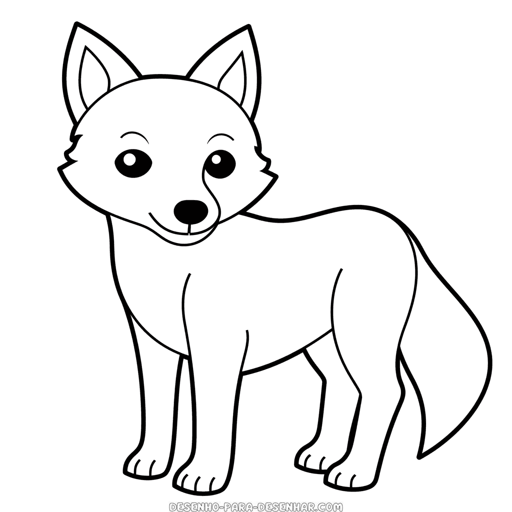 Desenho de lobo cinza