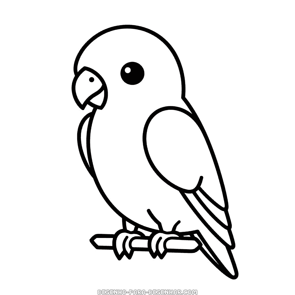 Desenho de Papagaio feliz para Colorir - Colorir.com