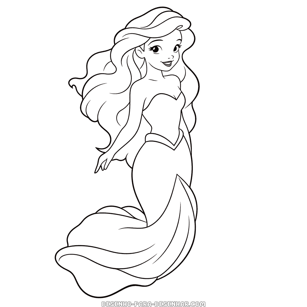 Desenho de a ariel, a pequena sereia