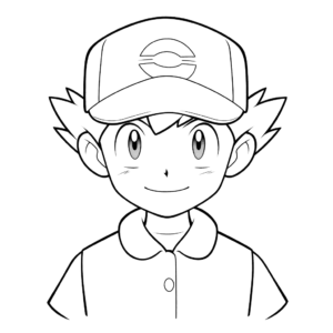 Desenho de ash ketchum pokemon