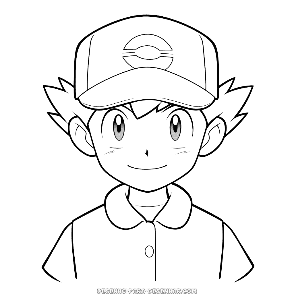 Desenho de ash ketchum pokemon