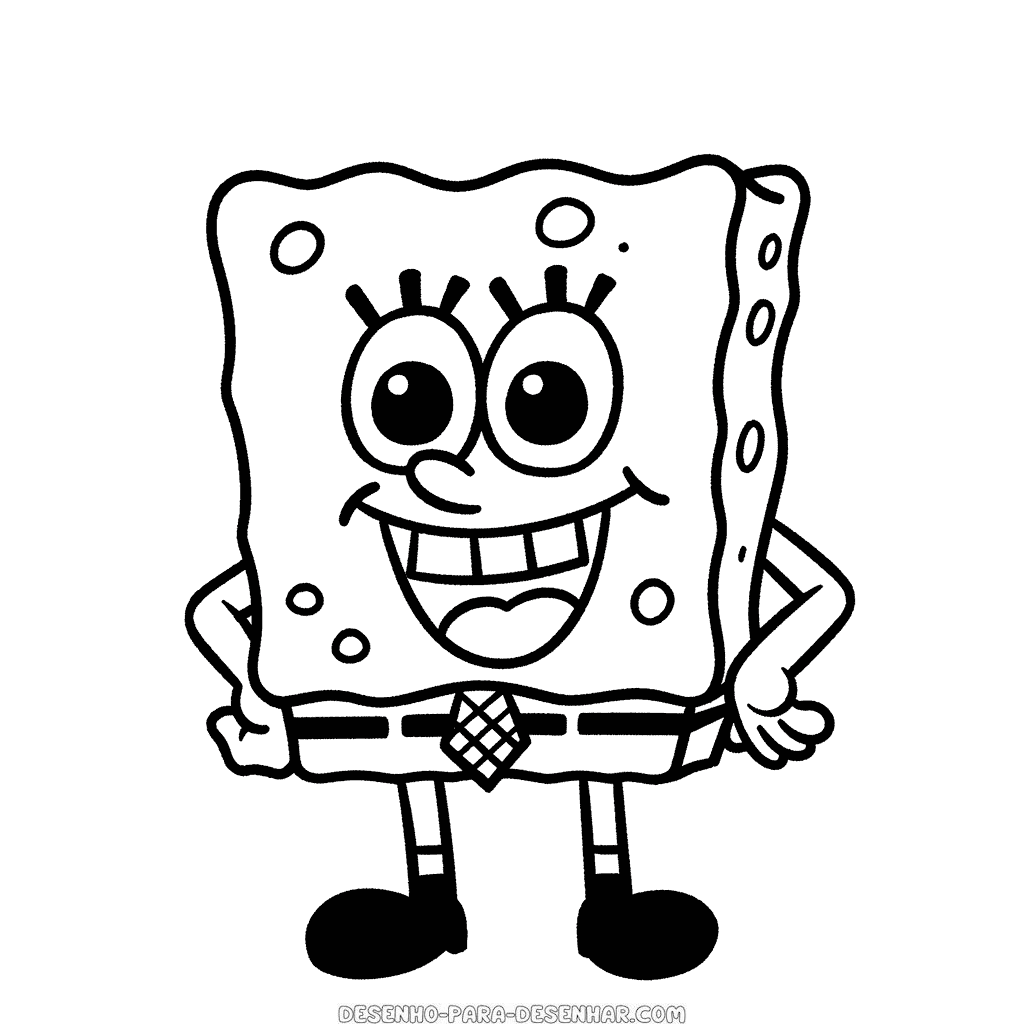 Desenho de bob esponja calça quadrada