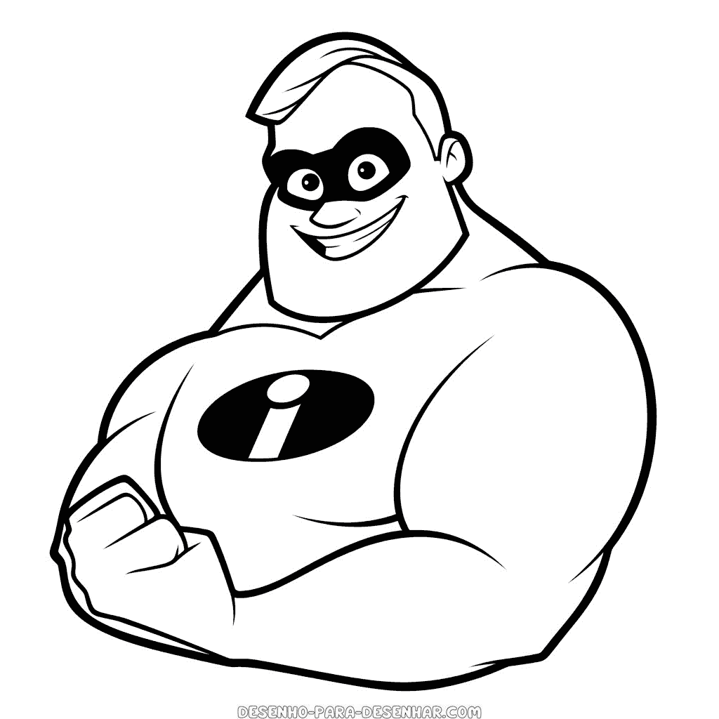 Desenho de bob parr os incríveis
