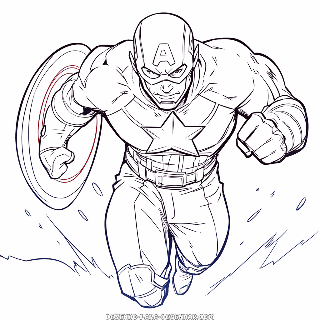 Desenho de capitão américa