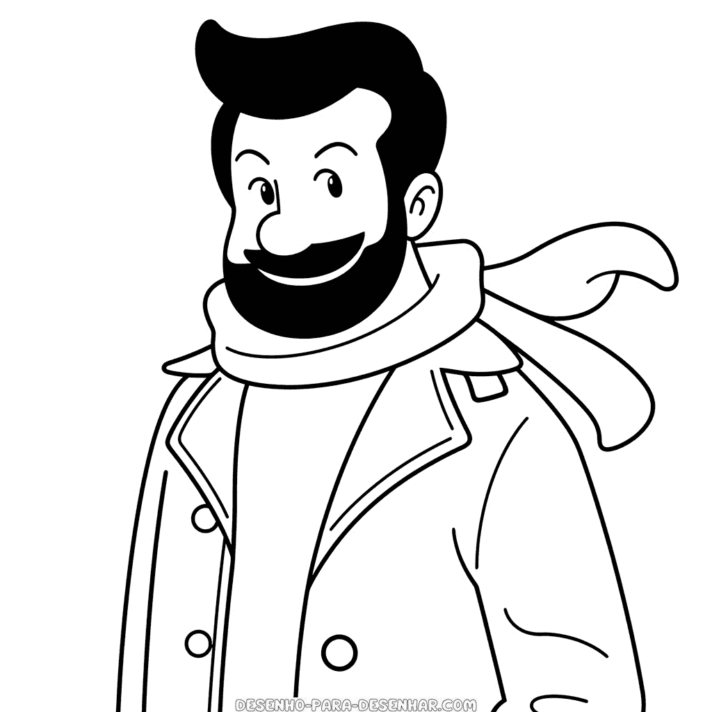 Desenho de capitão haddock tintin