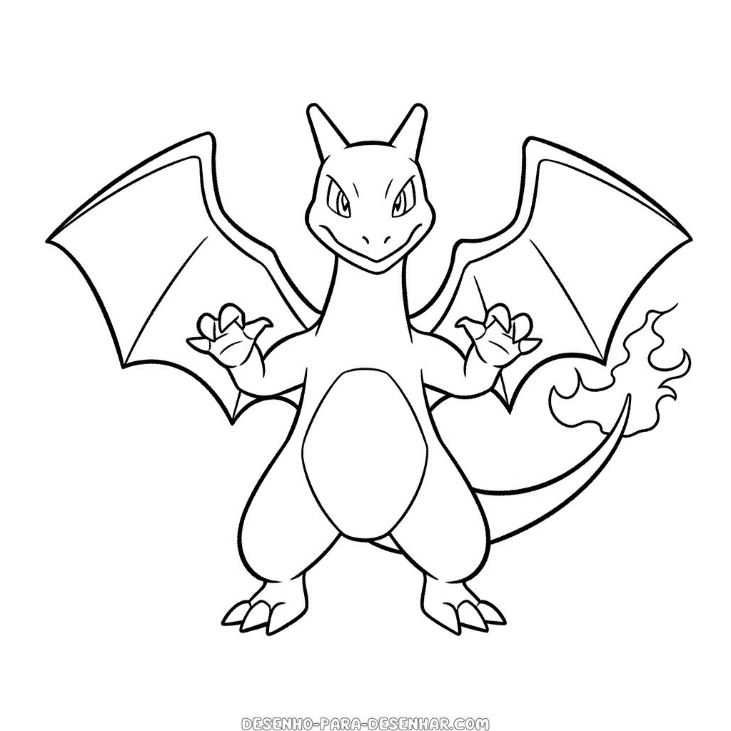 Desenho de charizard pokemon