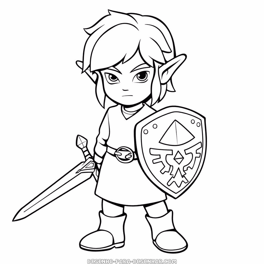 Desenho de link a lenda de zelda