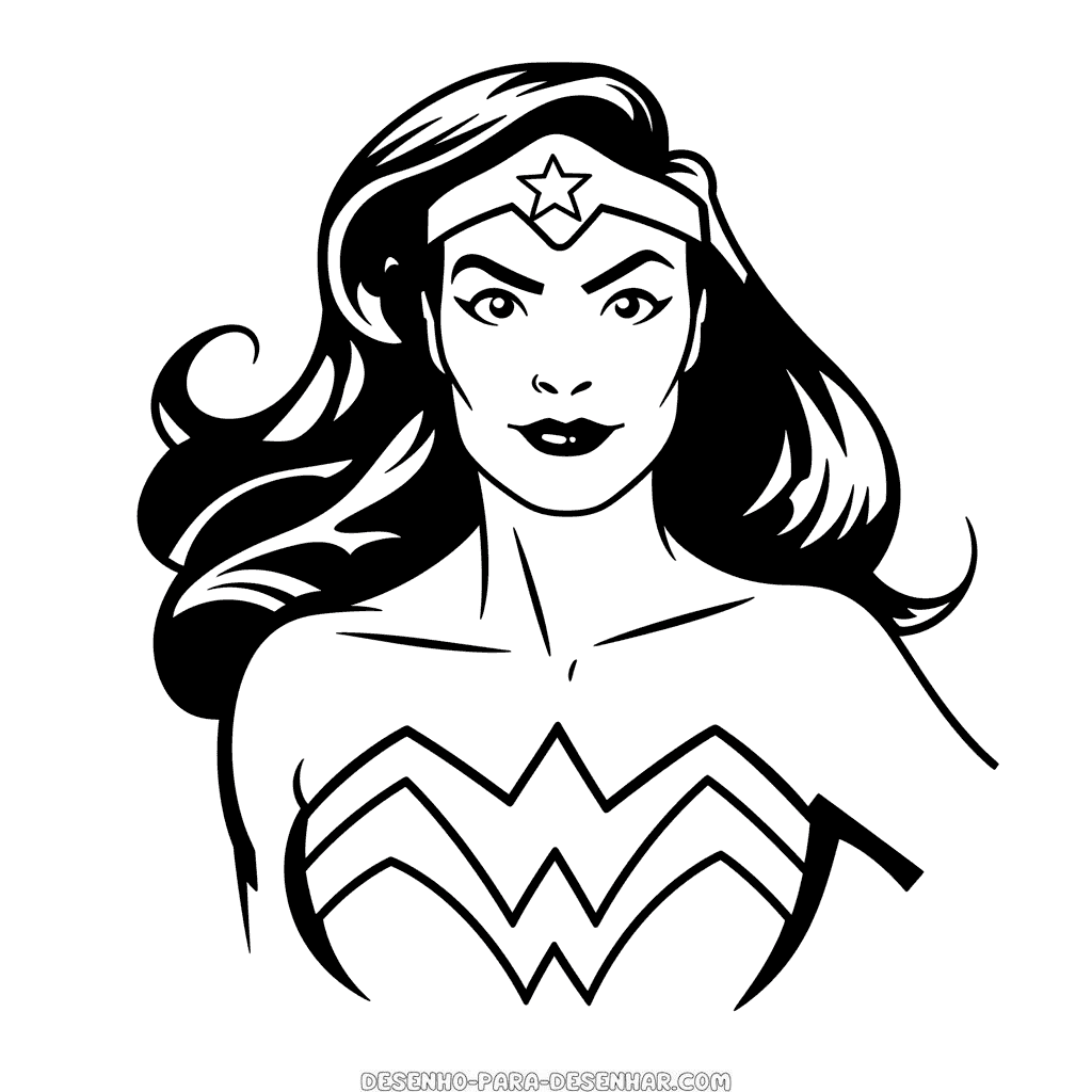 Desenho de mulher maravilha