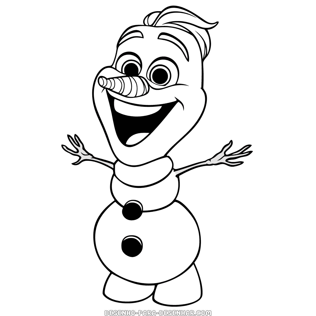Desenho de olaf congelado