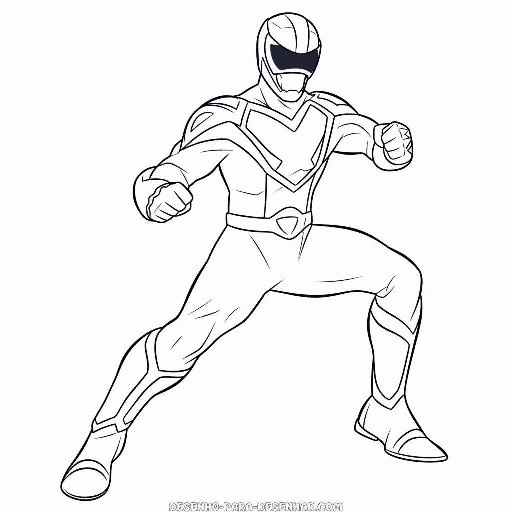Desenho de ranger azul power rangers