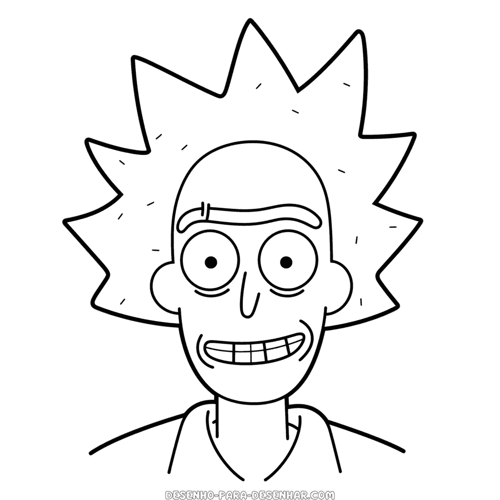 Desenho de rick sanchez rick e morty