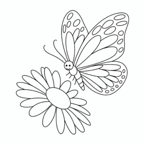 Desenho da Borboleta e da Flor para Desenhar