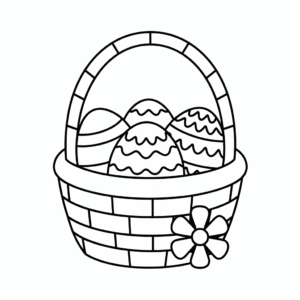 Desenho da Cesta de Páscoa para Desenhar