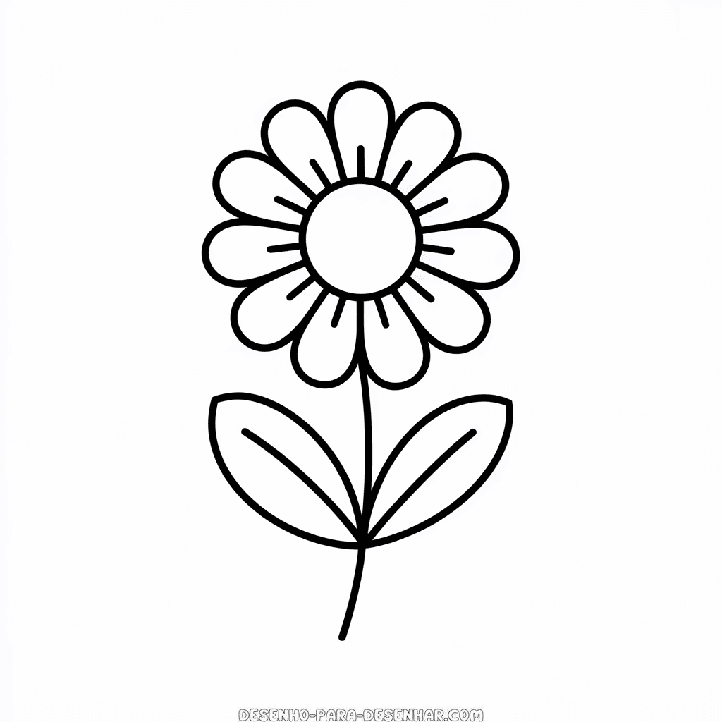 Desenho da Flor Básica para Desenhar