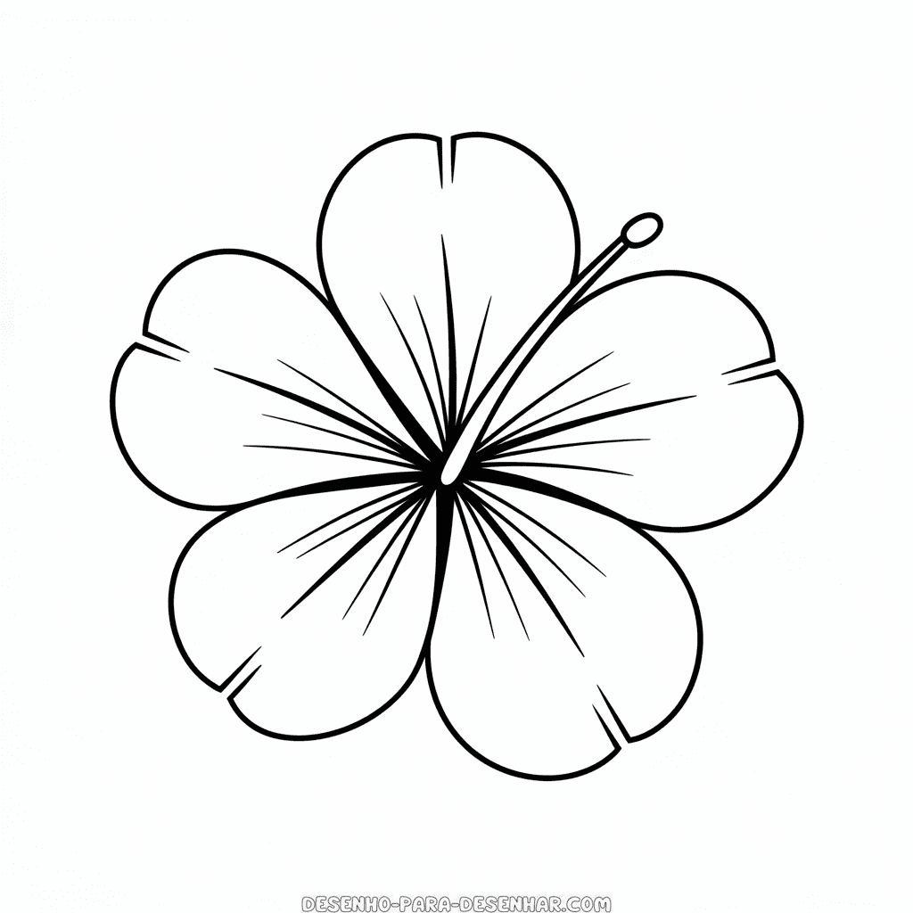 Desenho da Flor Havaiana para Desenhar