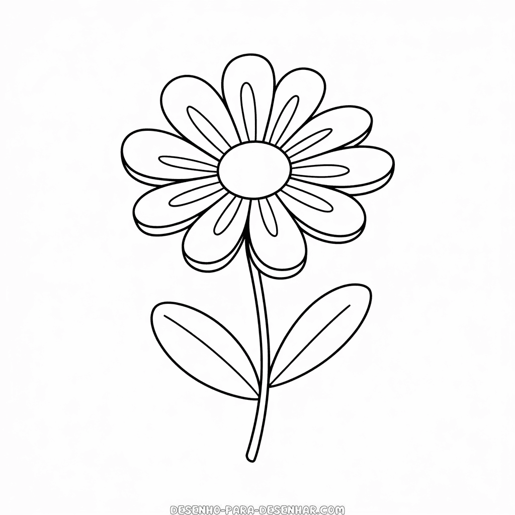 Desenho de Flor em 3D para Desenhar