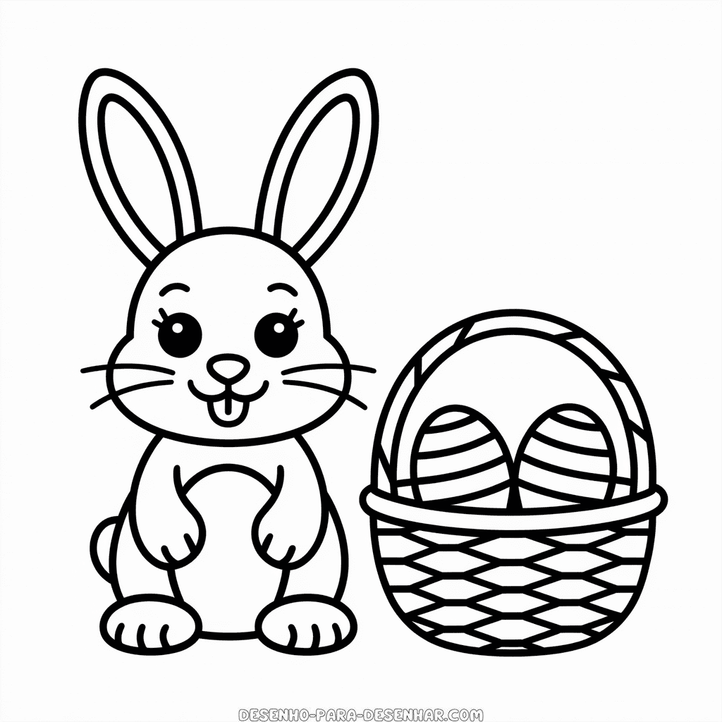 Desenho do Coelhinho da Páscoa para Desenhar
