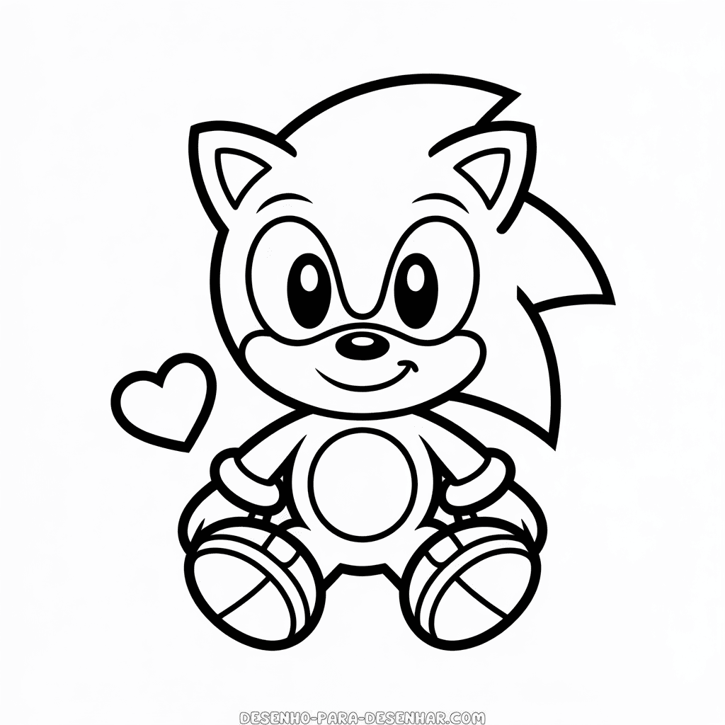 Desenho do Fofo Bebê Sonic para Desenhar