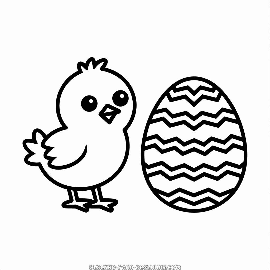 Desenho do Pintinho de Páscoa para Desenhar