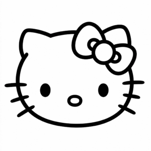 Desenho do Rosto da Hello Kitty para Desenhar