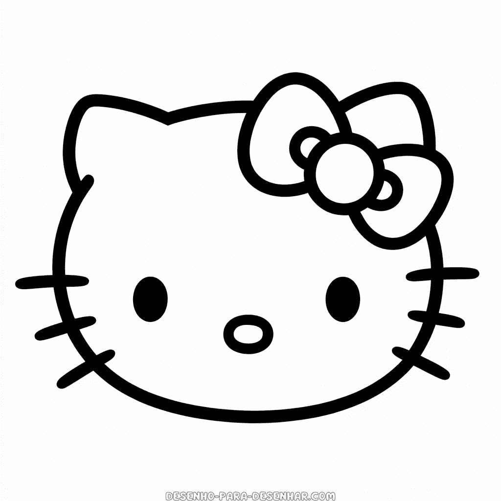 Desenho do Rosto da Hello Kitty para Desenhar