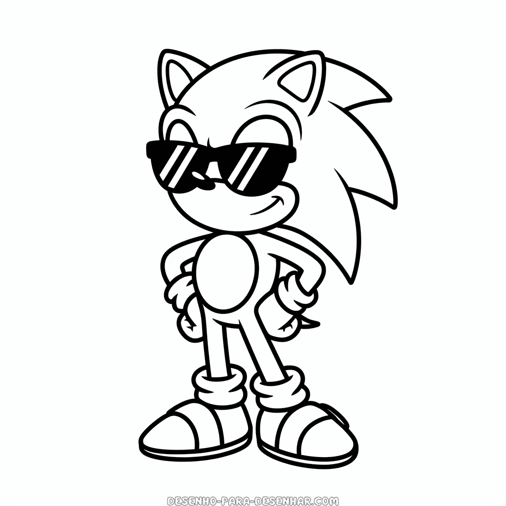 Desenho do Sonic Legal para Desenhar