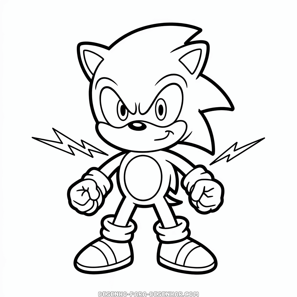 Desenho do Sonic Zangado para Desenhar