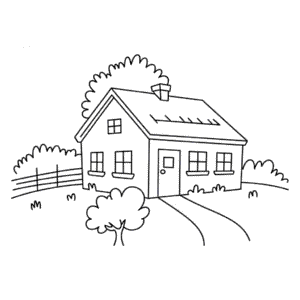 Desenho Fácil da Casa da Fazenda