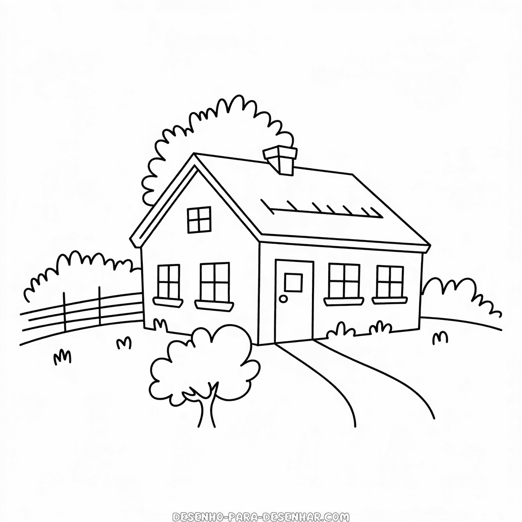 Desenho Fácil da Casa da Fazenda