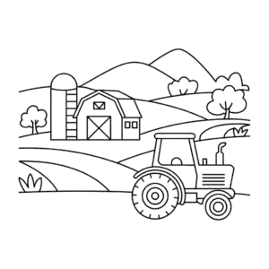Desenho Fácil da Paisagem da Fazenda