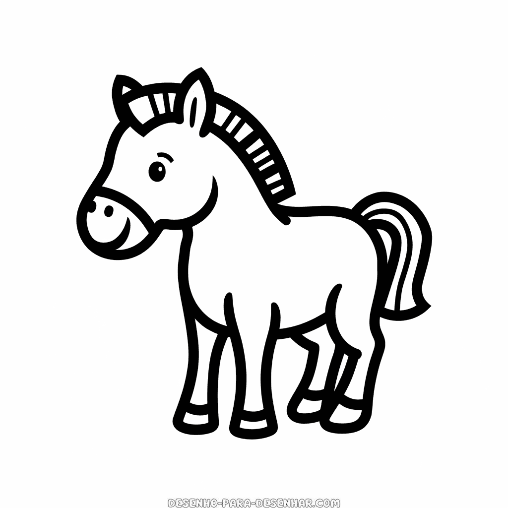 Desenho Fácil de um Potro Bebê