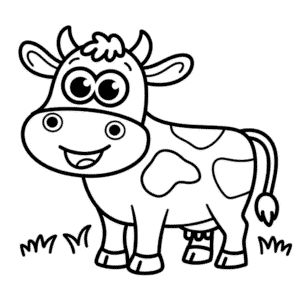 Desenho Fácil de uma Vaca de Desenho Animado