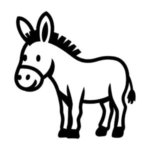 Desenho Fácil do Burro para Crianças