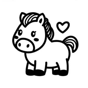 Desenho Fácil do Cavalo Kawaii Fofo