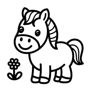 Desenho Fácil do Pequeno Cavalo