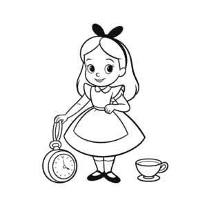 Desenho Fácil da Alice no País das Maravilhas Disney