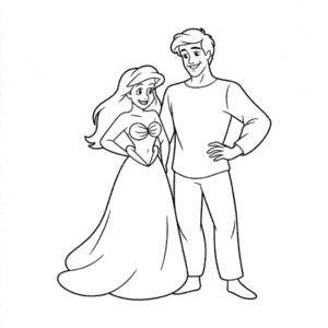 Desenho Fácil da Ariel e do Eric