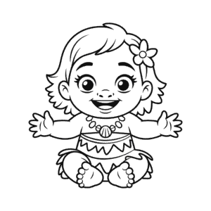 Desenho Fácil da Bebê Moana