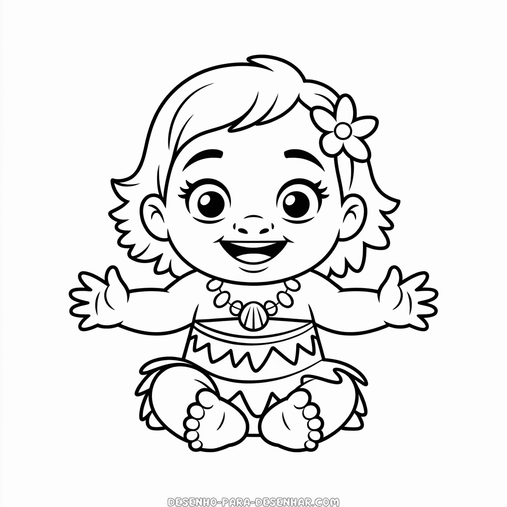 Desenho Fácil da Bebê Moana