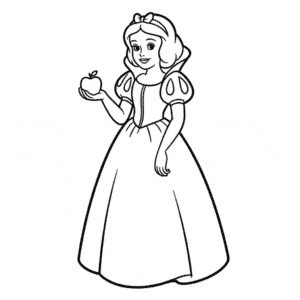 Desenho Fácil da Branca de Neve e a Maçã