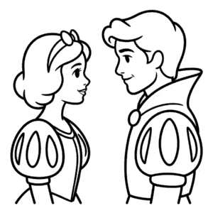Desenho Fácil da Branca de Neve e do Príncipe