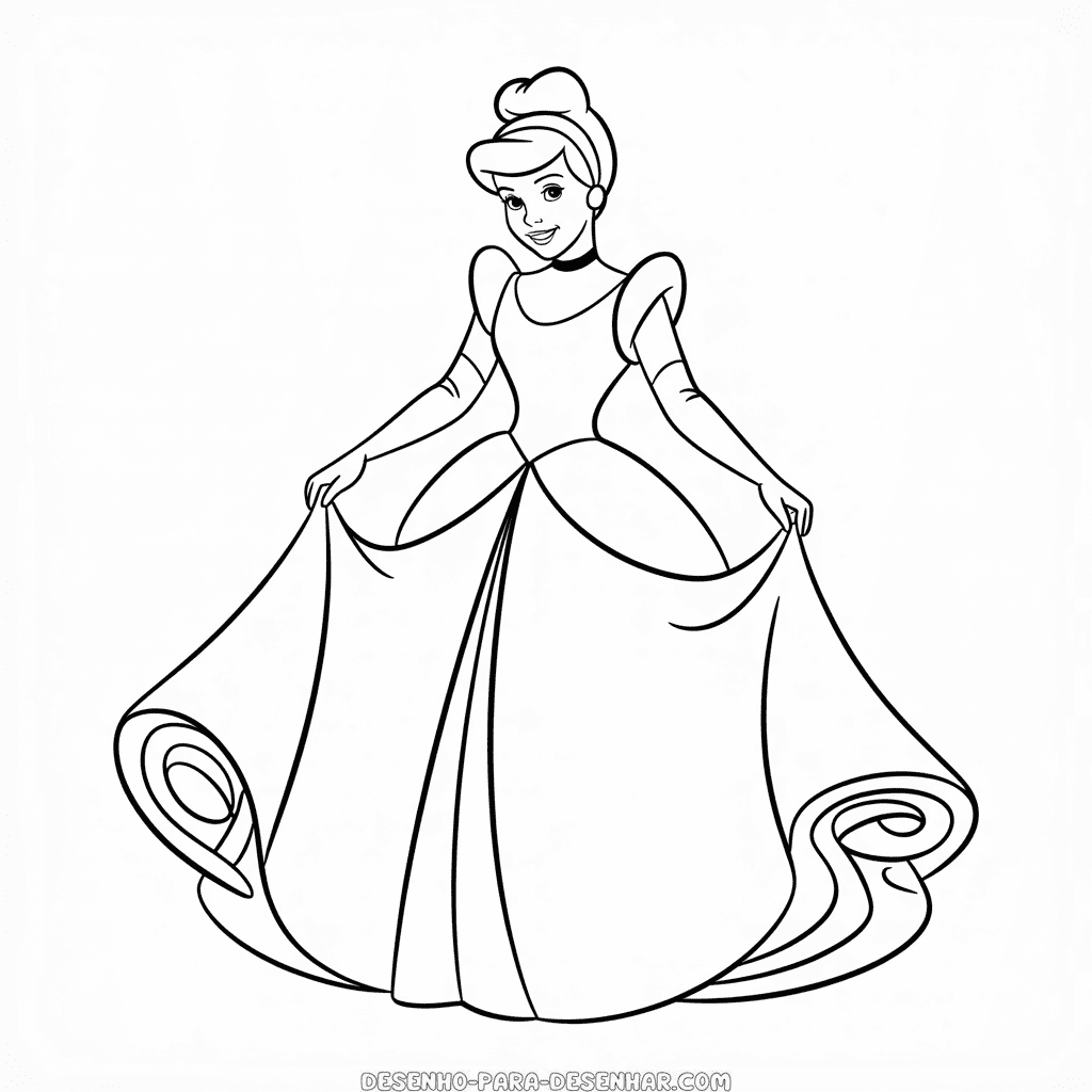 Desenho Fácil da Cinderela Disney