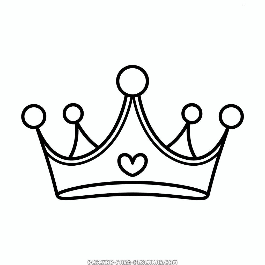 Desenho Fácil da Coroa da Princesa Disney
