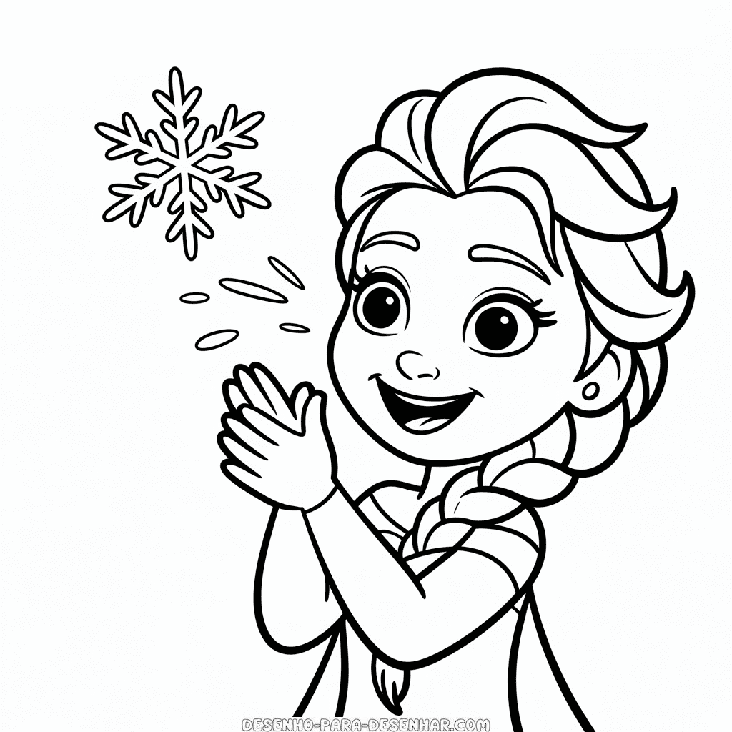 Desenho Fácil da Elsa de Desenho Animado