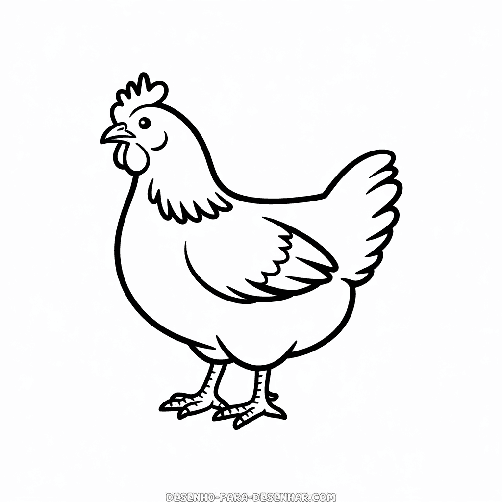 Desenho Fácil da Galinha Sussex