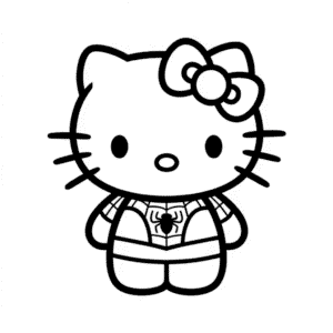 Desenho Fácil da Hello Kitty com Fantasia do Spider Man