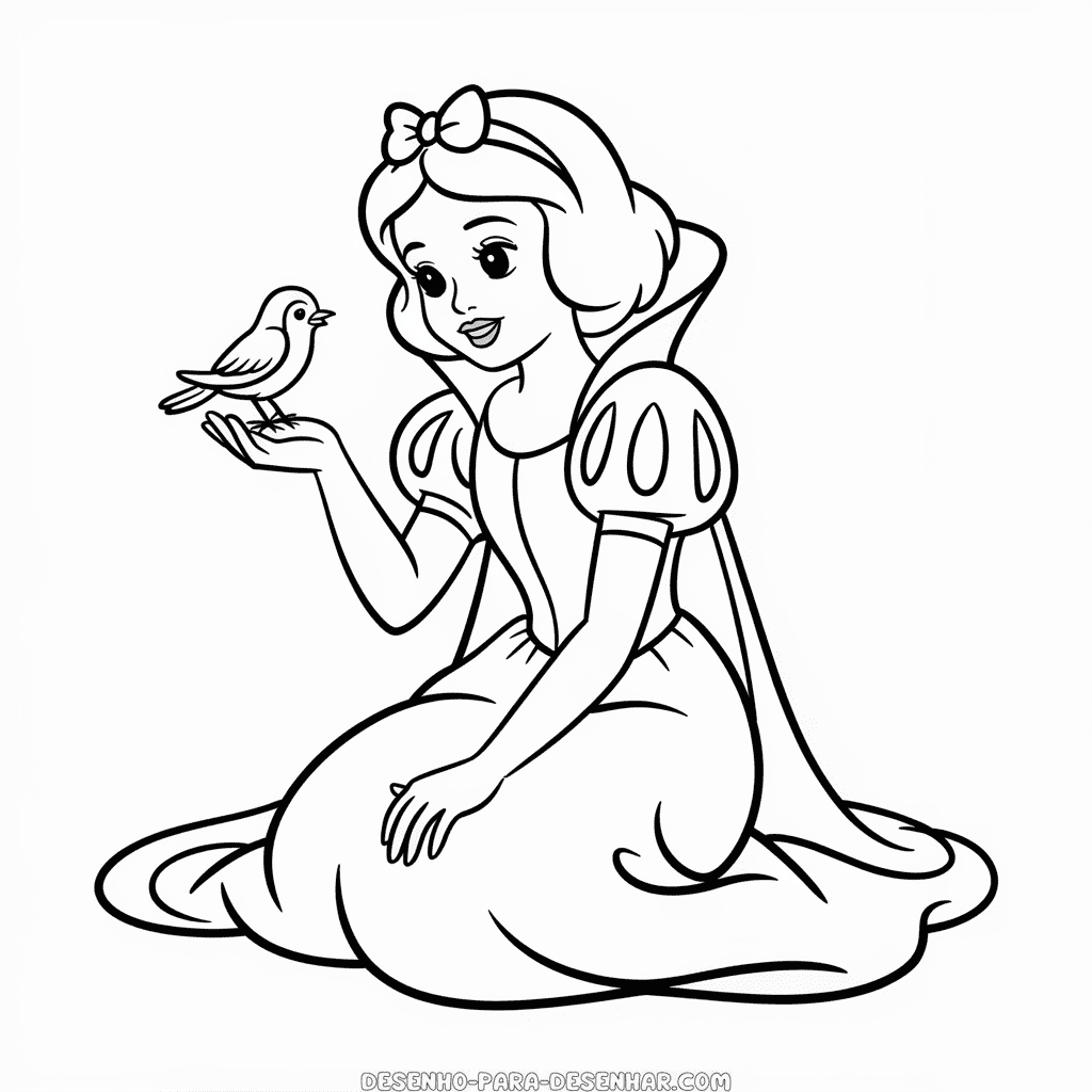 Desenho Fácil da Princesa Branca de Neve